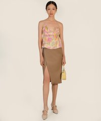 Ornelas Abstract Babydoll Blouse in Gold Casual Women's Wear