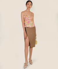 Ornelas Abstract Babydoll Blouse in Gold Fashion Blog Shop Singapore