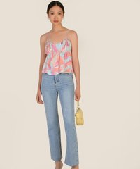 Ornelas Abstract Babydoll Blouse in Paddle Pop Online Clothes Singapore Shopping
