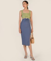Paloma Colourblock Ring Detail Dress in Lime Online Clothes Singapore Shopping