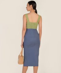 Paloma Colourblock Ring Detail Dress in Lime Clothes Online