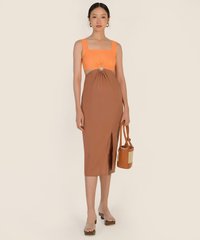 Paloma Colourblock Ring Detail Dress in Tangelo Online Women's Fashion