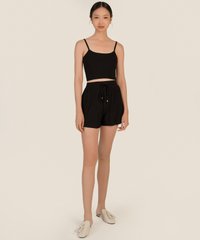 Vikas Drawstring Shorts in Black Fashion Blog Shop Singapore