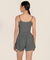 Vikas Drawstring Shorts in Teal Clothes Online