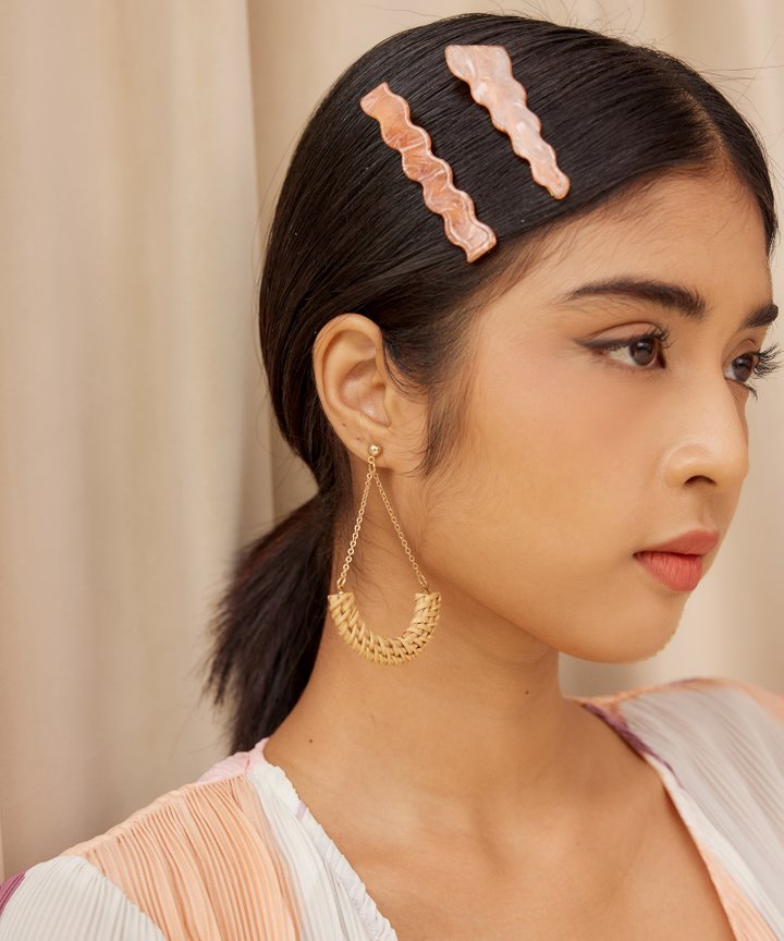 Coda Rattan Crescent Earrings