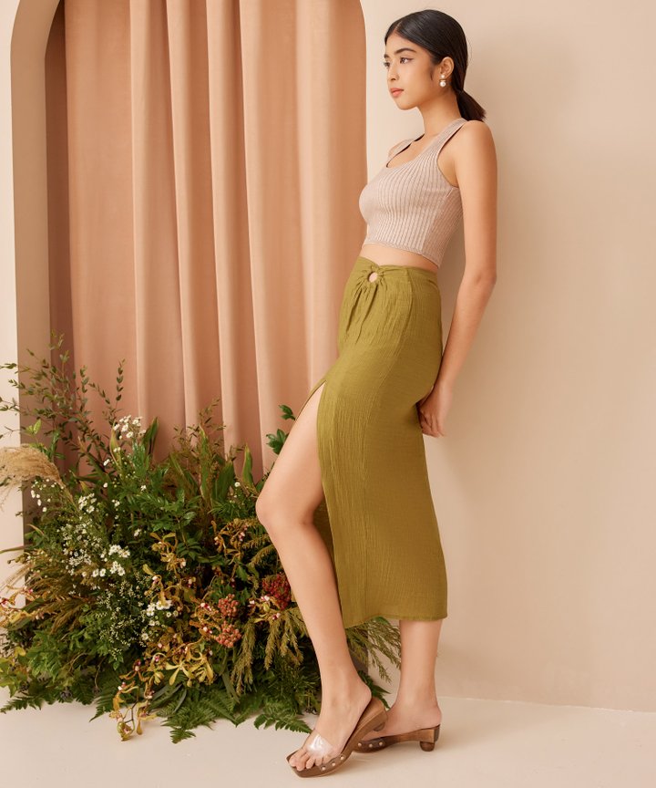 Hvala Gathered Skirt - Calamansi