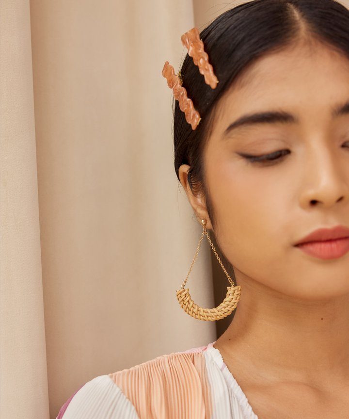 Kiribati Duo Resin Hairclips - Grapefruit