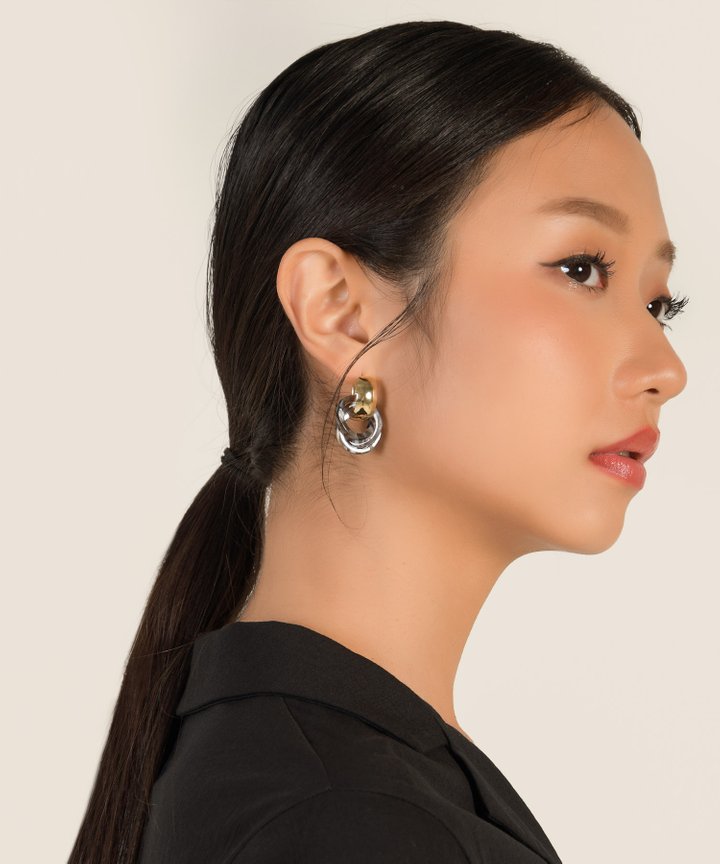 Montego Interlink Earrings - Black