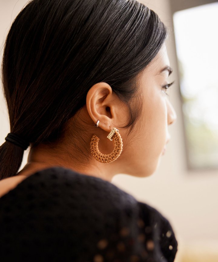 Tulum Woven Hoop Earrings