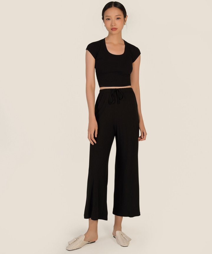 Vikas Drawstring Trousers - Black
