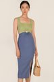 Paloma Colourblock Ring Detail Dress in Lime Women's Clothing Online