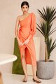Samara One Shoulder Midi Dress in Fanta Orange Online Clothes Singapore Shopping