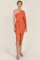 Samara One Shoulder Midi Dress in Fanta Orange Fashion Blog Shop Singapore