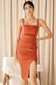 Simone Gathered Dress in Dark Coral Women's Clothing Online
