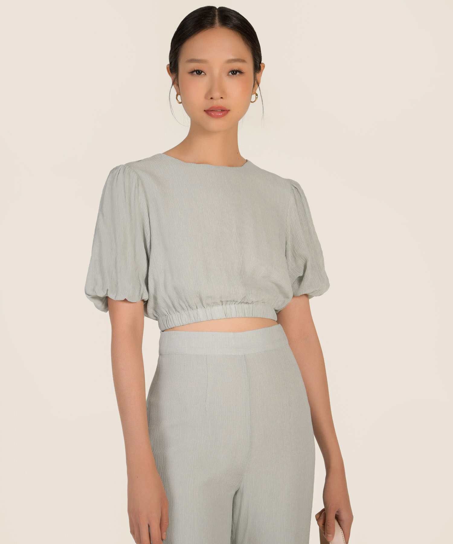 Ciaran Puff Sleeve Top in Cotton Seed Women's Clothing Online