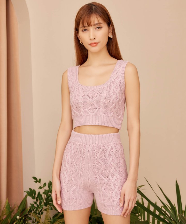 Byron Knit Shorts - Lilac