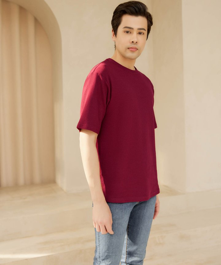 Felipe Men's Textured Shirt - Cherrywood