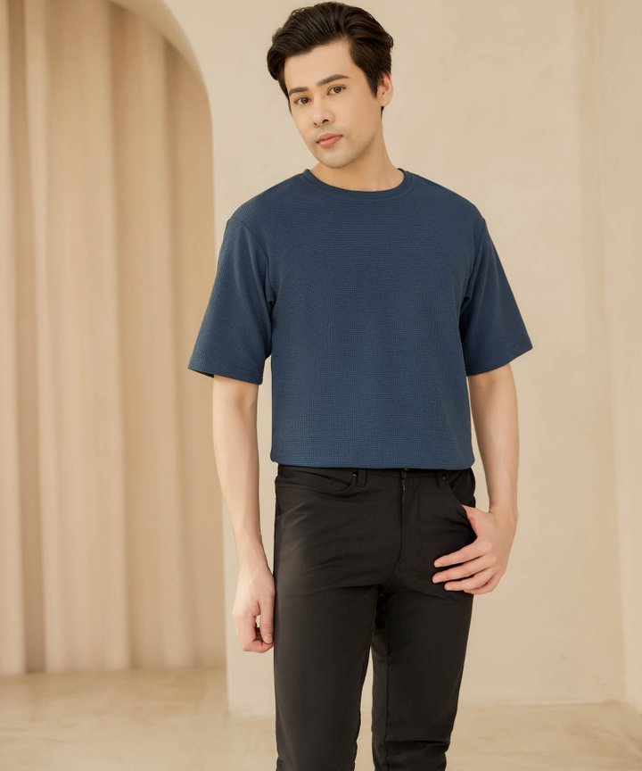 Felipe Men's Textured Shirt - Marble Blue