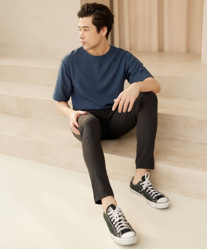 Felipe Men's Textured Shirt - Marble Blue