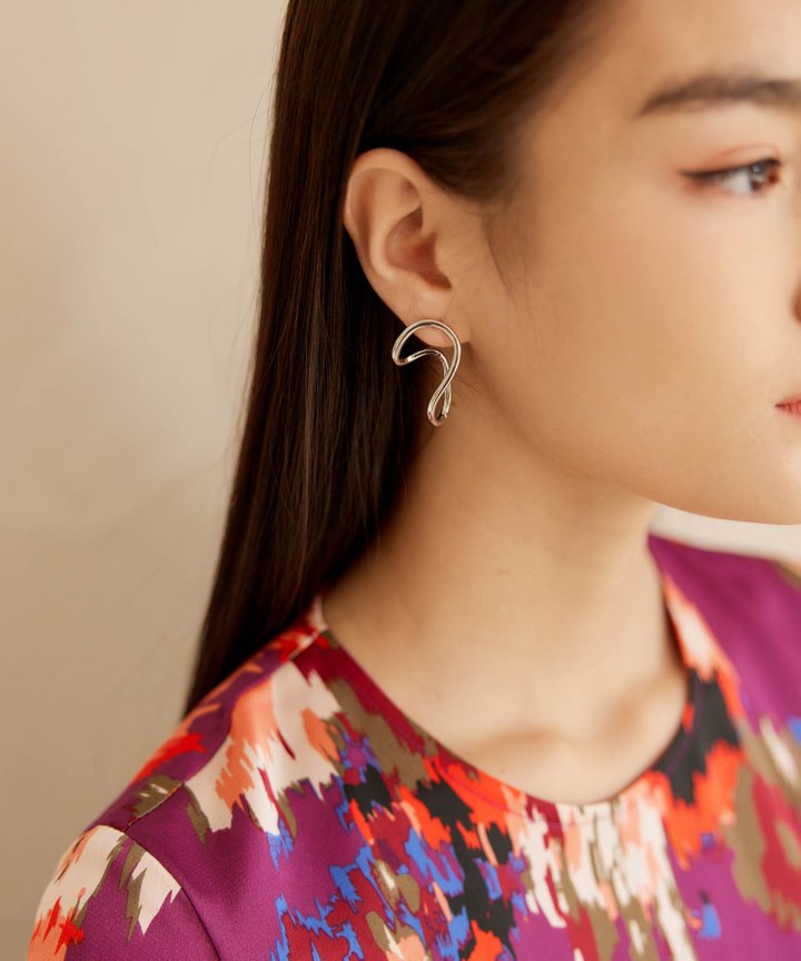 Katiana Twist Earrings - Silver