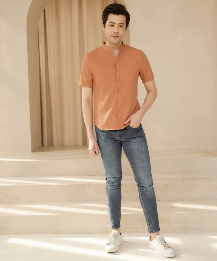 Porter Men's Button Shirt - Brass